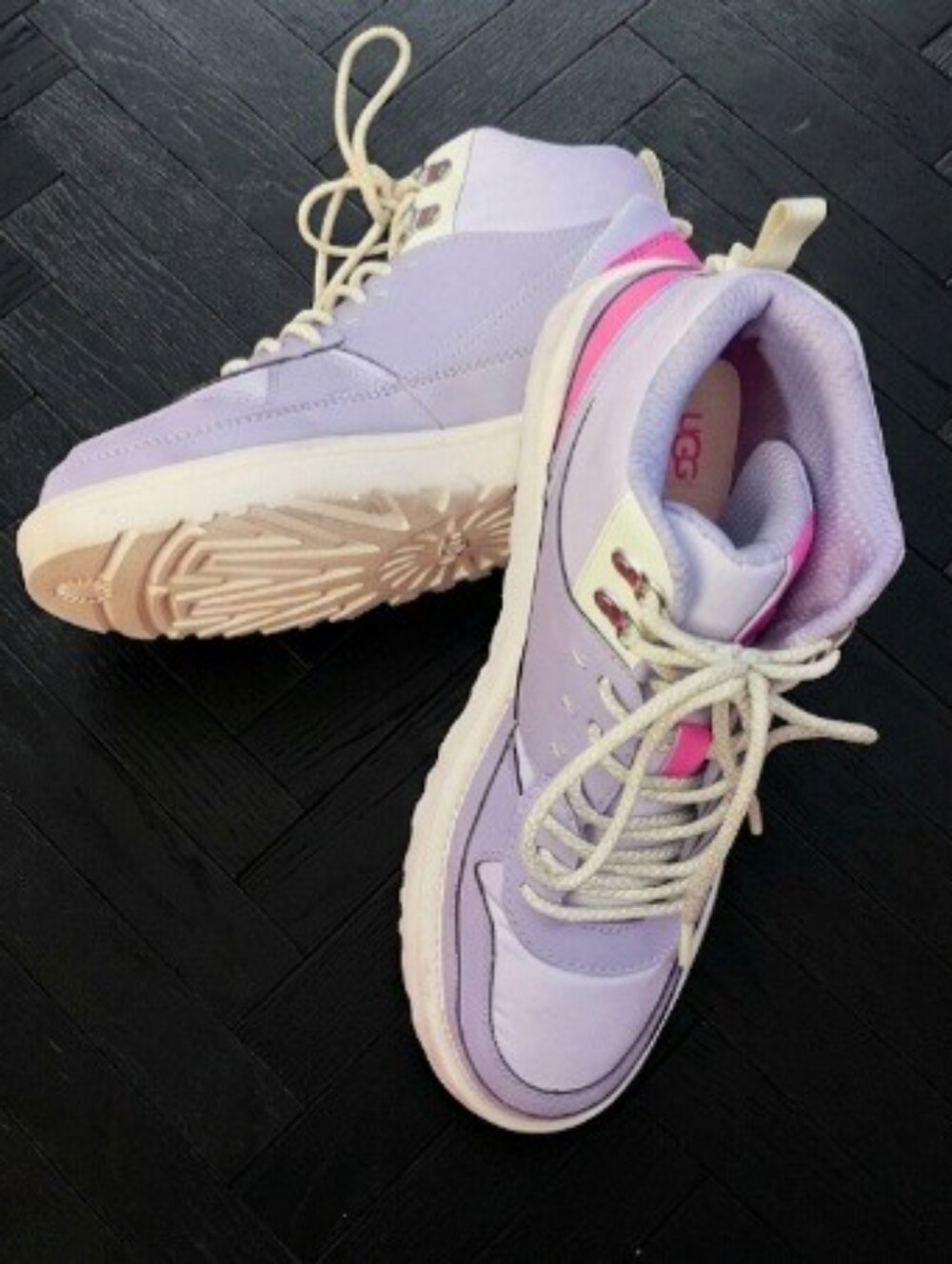 UGG Women’s High Top Sneakers – Size 10, Lavender & Pink, Gently Worn.